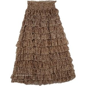 Leopard Print Womens Ruffle Skirt